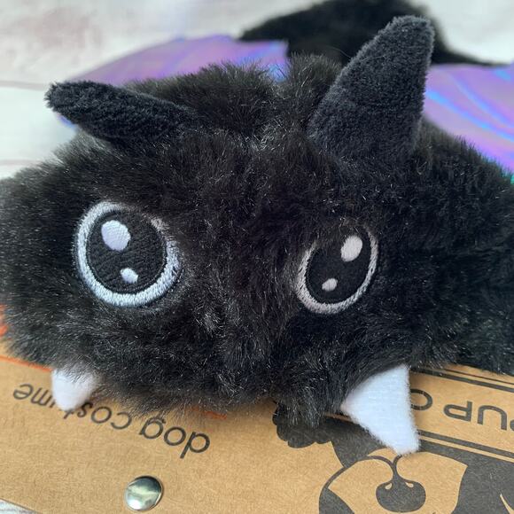 Halloween Bat Dog Costume with Iridescent Wings Hoodie Head Velcro Straps XS/S - Picture 6 of 14